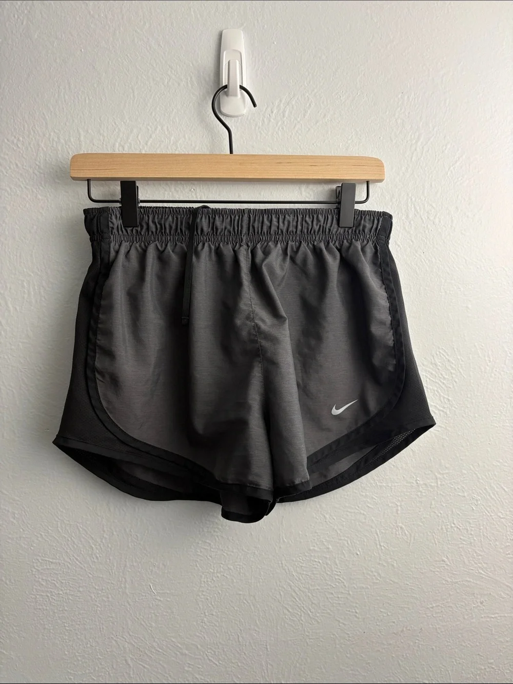 Nike Women's Dark Gray Athletic Running Shorts with Black Trim